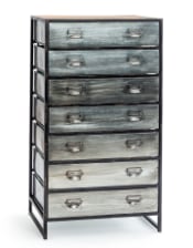 Tall Brushed Steel Multi Drawer Metal Cabinet