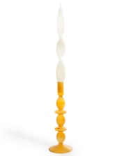 Orange / Amber Glass Candle Holder