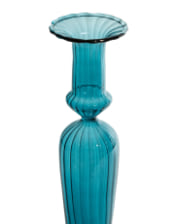 Tall Blue Glass Candle Holder