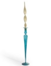 Tall Blue Glass Candle Holder