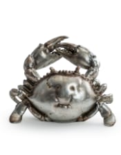 Antique Silver Thirsty Crab Wine Bottle Holder