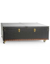 Soho Steamer Leather Coffee Table / Bar Cabinet