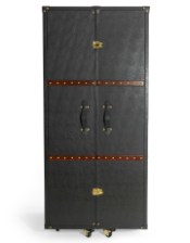 Soho Steamer Extra Large Leather Two-Door Wine / Bar Cabinet