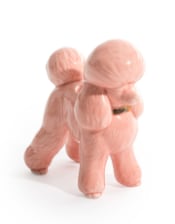 Pink Poodle Ceramic Candle Holder (to be bought in qtys of 4)