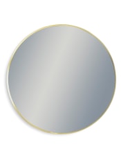 Extra Large Round Gold Metal Flare-Framed Broadway Wall Mirror