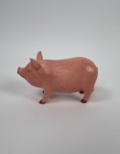 Ornamental Pink Pig Figure