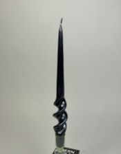 "Metallic Black" 29cm Hand Turned Taper Candle