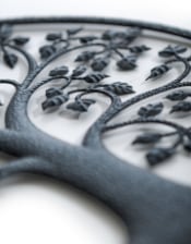 Matt Black Hammered-Effect "Tree of Life" Wall Decor