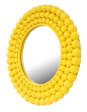 Yellow Multi Ball Framed Small Wall Mirror