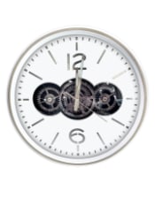 White / Cream Moving Gears Clock