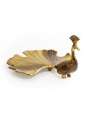 Antique Gold Peacock Trinket Dish / Platter (to be bought in qtys of 2)