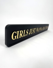 Black & Gold "Girls Just Wanna Have Funds" Wall Sign