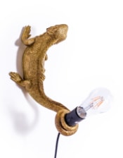 Antique Gold Iguana Wall / Table Lamp