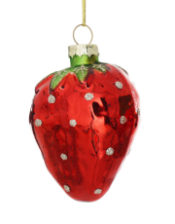 Strawberry Decorative Glass Hanging Ornament (to be bought in qtys of 12)