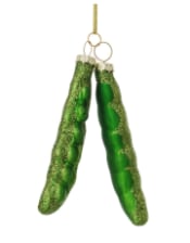 Green Beans Decorative Glass Hanging Ornament (to be bought in qtys of 12)