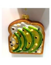 Avocado on Toast Decorative Glass Hanging Ornament (to be bought in qtys of 12)