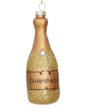 Champagne Bottle Decorative Glass Hanging Ornament (to be bought in qtys of 12)