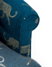 Gold Leopard on Teal Button Back Occasional Chair - Hand Made in the UK