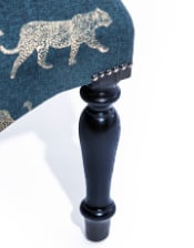 Gold Leopard on Teal Button Back Occasional Chair - Hand Made in the UK