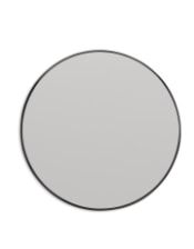 Large Round Black Metal Flare-Framed Broadway Wall Mirror