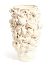 Sand-White Sea Shell Large Ceramic Vase