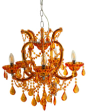 Amber 5 Branch Murano Chandelier 