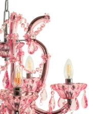 Rose Pink 5 Branch Murano Chandelier 