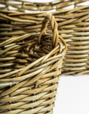 Set of 3 Rustic Woven Storage Baskets
