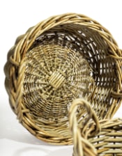 Set of 3 Rustic Woven Round Storage Baskets