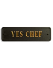 Black & Gold "Yes Chef" Wall Sign
