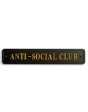 Black & Gold "Anti-Social Club" Wall Sign