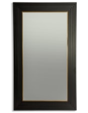 Extra Large Savoy Black & Gold Metal Step-Framed Rectangular Wall Mirror