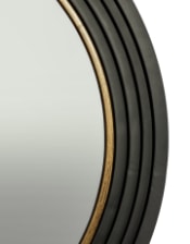 Large Savoy Black & Gold Metal Step-Framed Round Wall Mirror