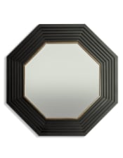Large Savoy Black & Gold Metal Step-Framed Octagonal Wall Mirror