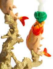 Large 3 Fish on Coral Candle Holder
