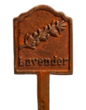 Rusted 'Lavender' Cast Iron Herb Garden Planter Sign (to be bought in qtys of 5)