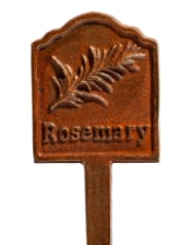 Rusted 'Rosemary' Cast Iron Herb Garden Planter Sign (to be bought in qtys of 5)