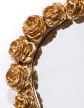 Gold Heart Mirror w/ Multi Rose Frame