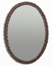 Natural 'Bamboo Cane' Oval Wall Mirror