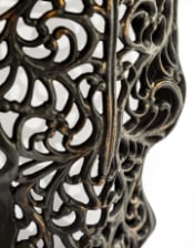 Distressed Black and Wood Tribal Bison Wall Head