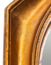 Extra Large Antiqued Gold Octagonal Framed Convex Mirror