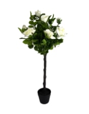 Large Ornamental Potted White Rose Tree
