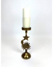 Antique Gold Celestial Candle Holder