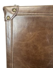 Soho Steamer Extra Large Brown Leather Two-Door Wine / Bar Cabinet