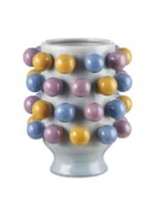 Ceramic Yellow / Blue / Lilac "Pom Pom" Vase