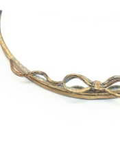Medium Round Gold Hammered Metal Wall Mirror w/ Bow (to be bought in qtys of 2)