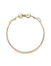 Medium Round Gold Hammered Metal Wall Mirror w/ Bow (to be bought in qtys of 2)