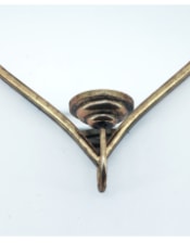 Gold Metal Heart Wall Mirror w/ Candle Holder