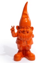 Medium Bright Orange "Peace" Gnome Figure