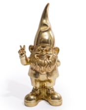 Medium Gold "Peace" Gnome Figure